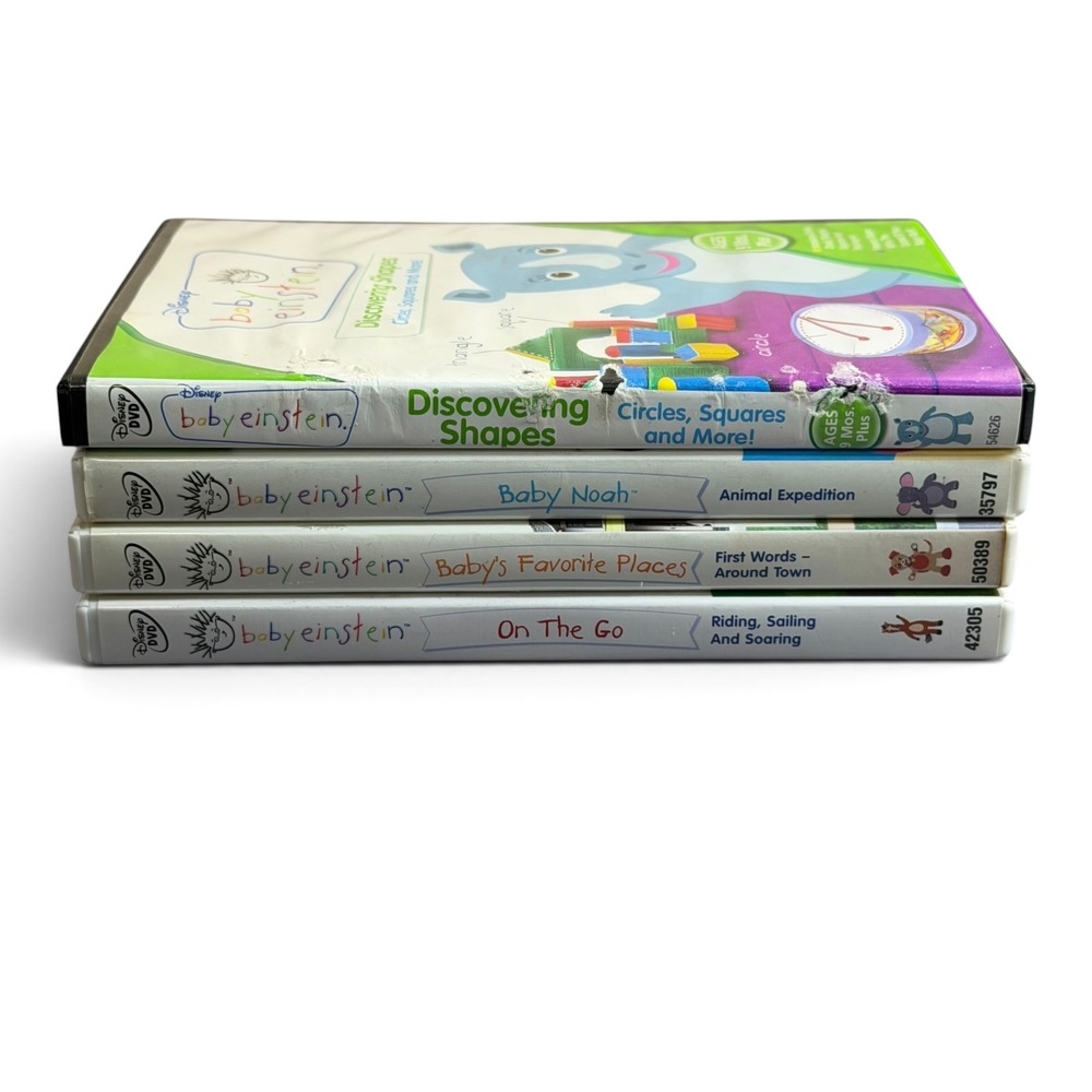 Disney Baby Einstein DVD Lot of 4 Discovering Shapes Baby Noah On The Go